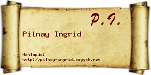 Pilnay Ingrid névjegykártya